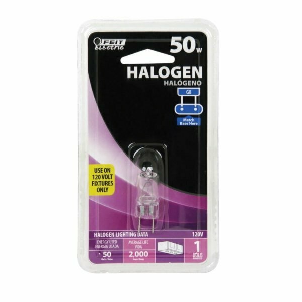 Feit Electric 50 W G8 PIN HALOGEN CLEAR CARDED BPQ50/G8/RP